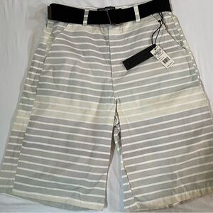 🔥BROOKLYN EXPRESS MEN'S SHORTS WITH BELT #BX7917CS SIZE 32 COLOR GREY NWT $45